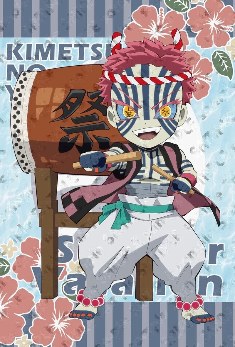 Bộ sưu tập akaza chibi siêu dễ thương dành cho fan Demon Slayer