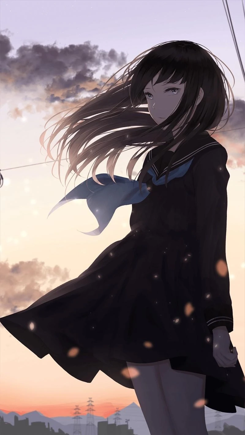Lắng nghe nỗi lòng qua ảnh anime buồn cô đơn nữ đầy cảm xúc