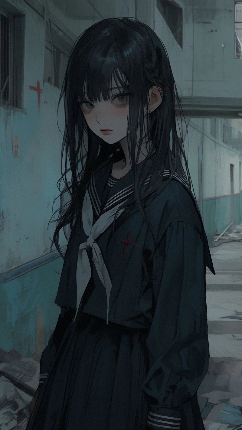 Ngắm nhìn ảnh anime buồn cô đơn nữ đầy tâm trạng