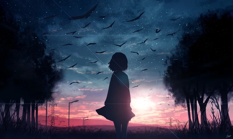 Tận hưởng cảm xúc với hình ảnh anime buồn cô đơn nữ
