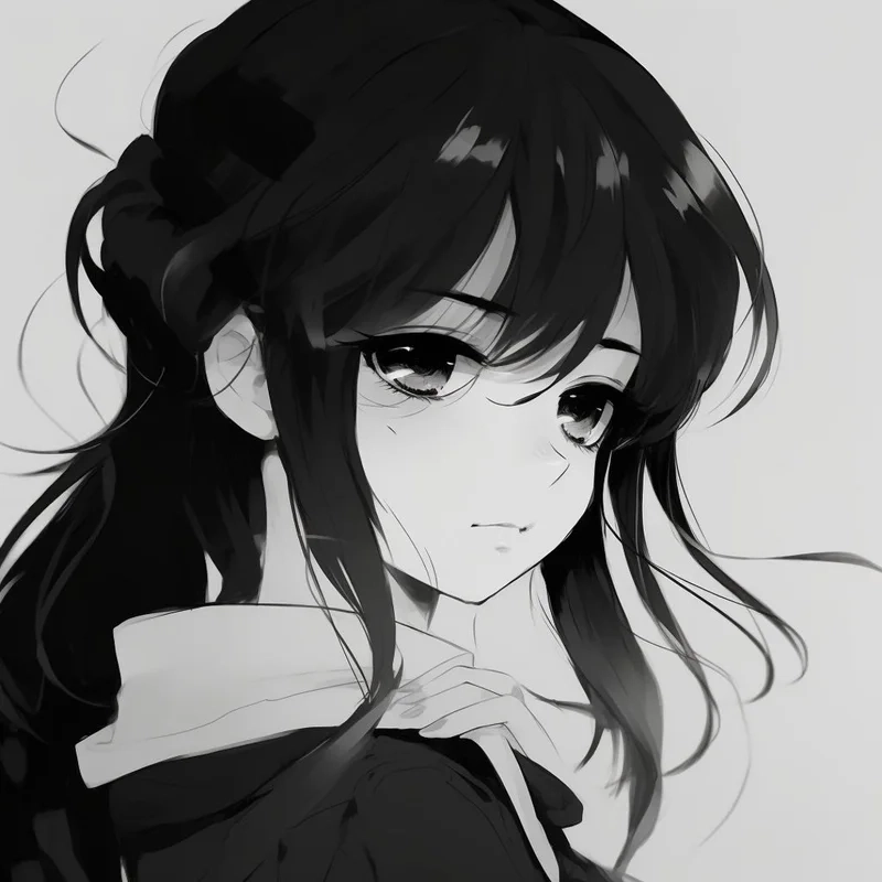 Thư giãn với anime trắng đen đơn giản phong cách minimal