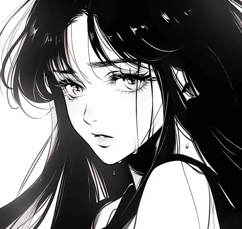 Bộ sưu tập ảnh anime nữ trắng đen đầy lôi cuốn