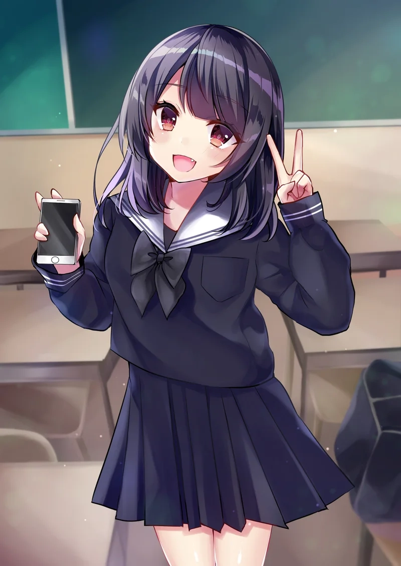 Thưởng thức ảnh anime học sinh nữ đáng yêu mọi góc nhìn