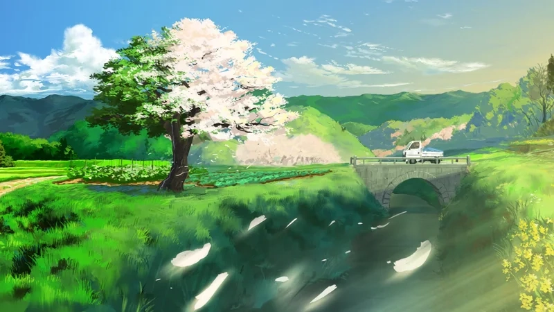 Tạo background đẹp mắt với ảnh nền phong cảnh anime 4k