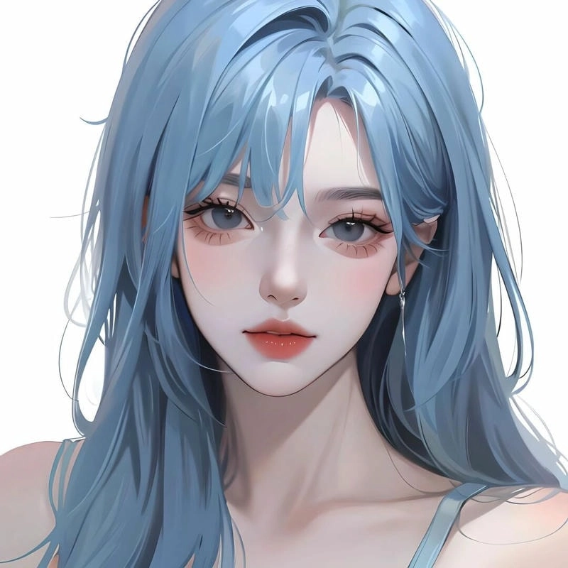 Tải ngay con gái avt avatar màu xanh dương cute siêu ngộ nghĩnh