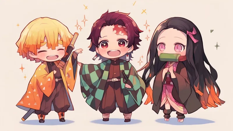 Trang trí góc học tập với demon slayer stickers đầy màu sắc