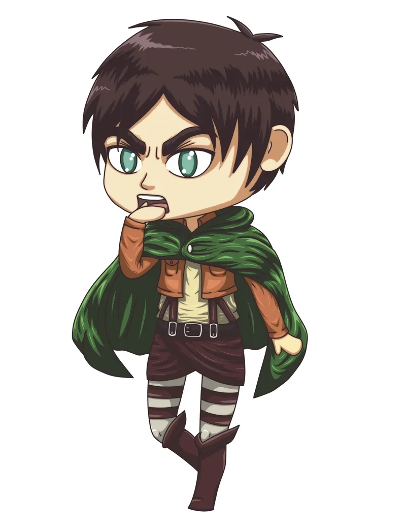 Sở hữu bộ eren chibi stickers đáng yêu để dán khắp nơi bạn thích
