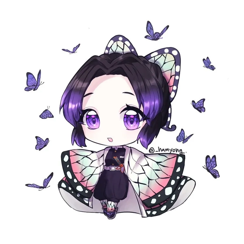 Bộ ảnh shinobu kochou chibi cho người hâm mộ Demon Slayer cực chất