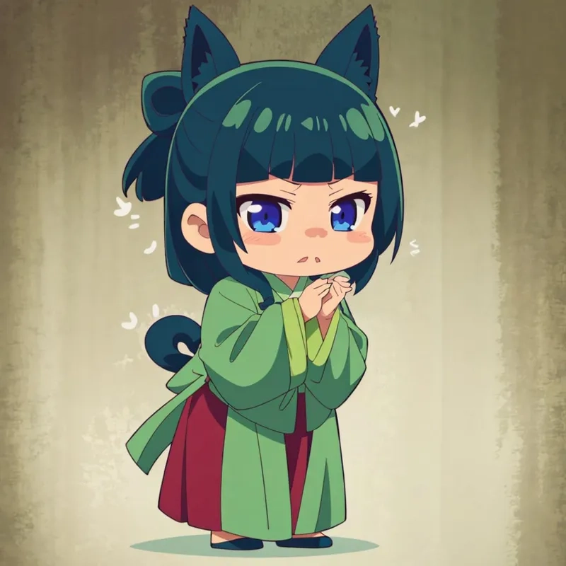 Ảnh maomao chibi cute đáng yêu khiến ai nhìn cũng tan chảy