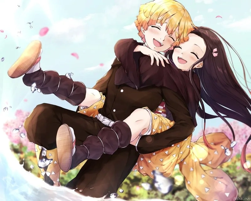Ngầu và lãng mạn cùng nezuko và zenitsu