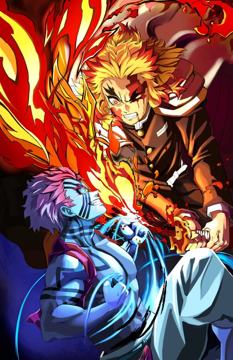 Cuộc chiến kinh điển rengoku vs akaza