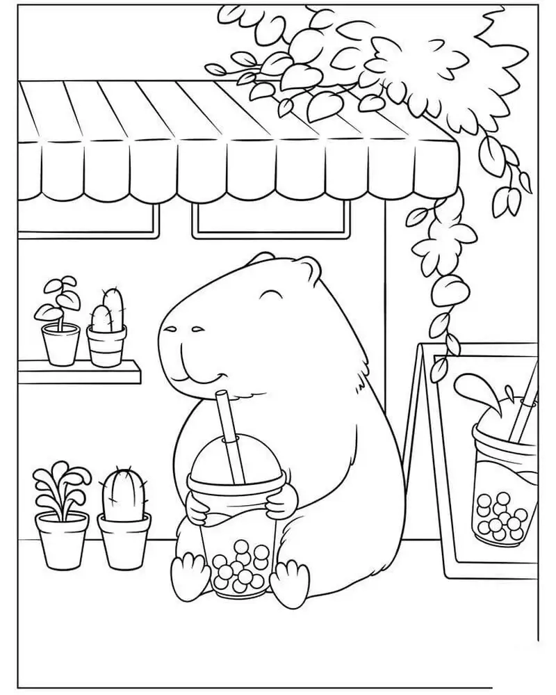Khám phá ngay tranh tô màu capybara dễ thương giúp bé vui học mỗi ngày