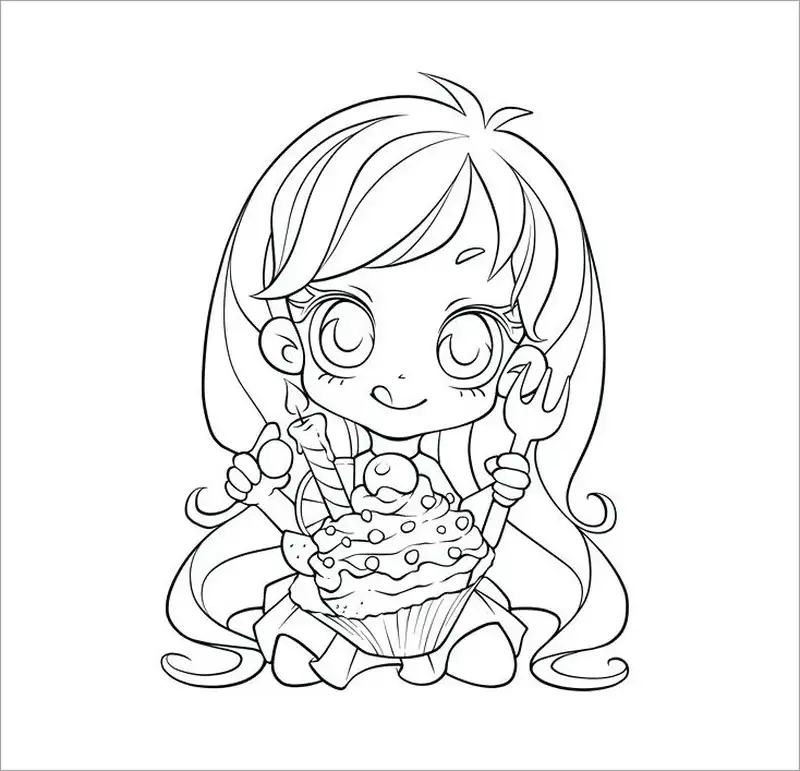 Sáng tạo nghệ thuật với anime girl tranh tô màu chibi cute