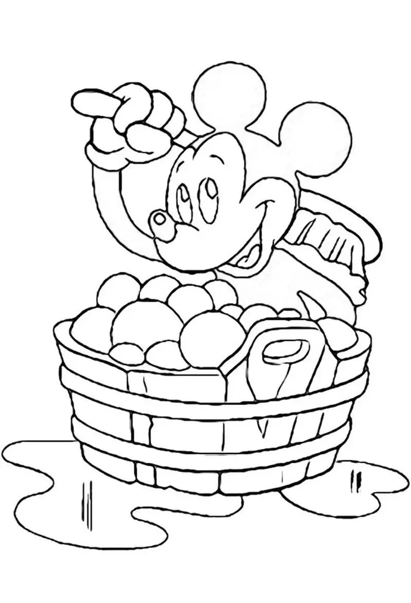 Tranh tô màu chuột mickey dễ thương mang niềm vui mỗi ngày