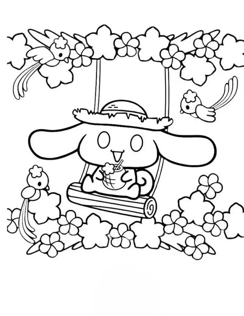 Tận hưởng niềm vui với tranh tô màu cinnamoroll anime sống động