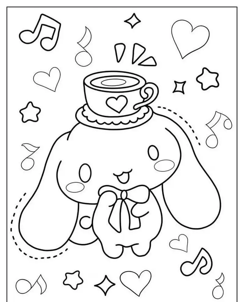Siêu dễ thương trọn bộ cinnamoroll set tranh tô màu cinnamoroll cute