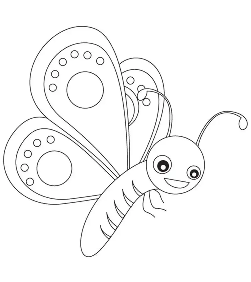 Tranh tô màu con bướm cute khiến bé thích mê tô màu
