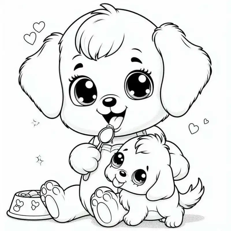 Học cách vẽ tranh con chó cute dễ thương cho bé