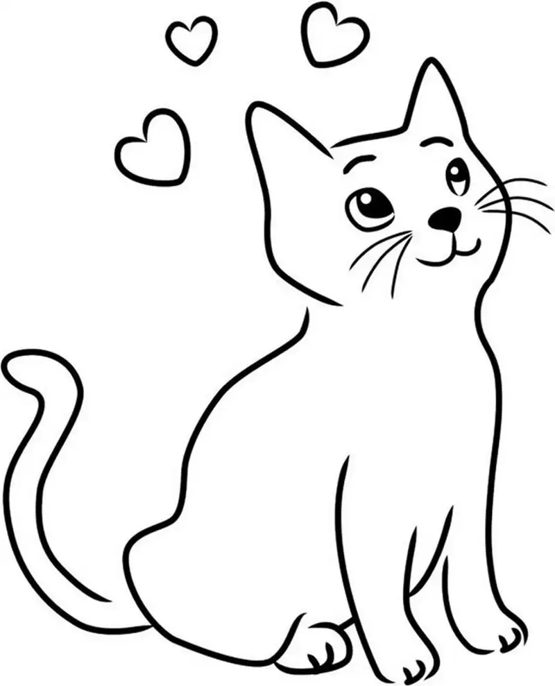 Ngộ nghĩnh tranh tô màu con mèo cute cho bé tô màu