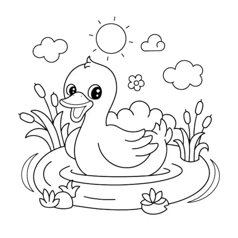 Thỏa sức sáng tạo với tranh tô màu con vịt đội nón đáng yêu