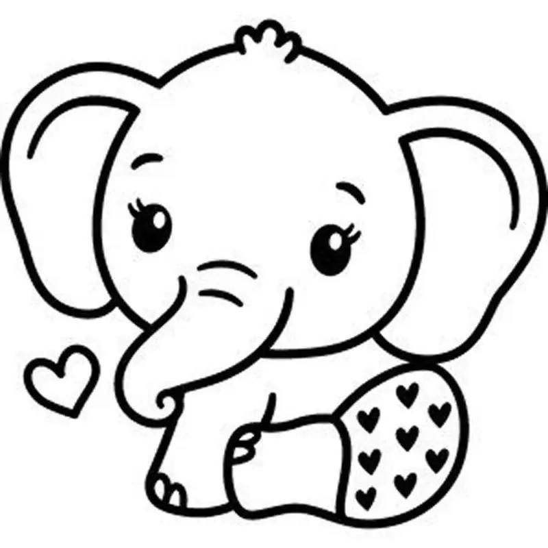 Hình vẽ con voi cho bé tô màu thú vị và dễ thương cho bé