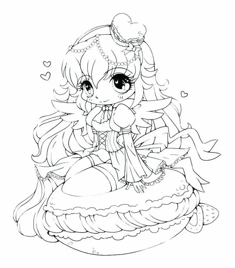Tô màu tranh tô màu công chúa anime ngầu cực chất cho bé