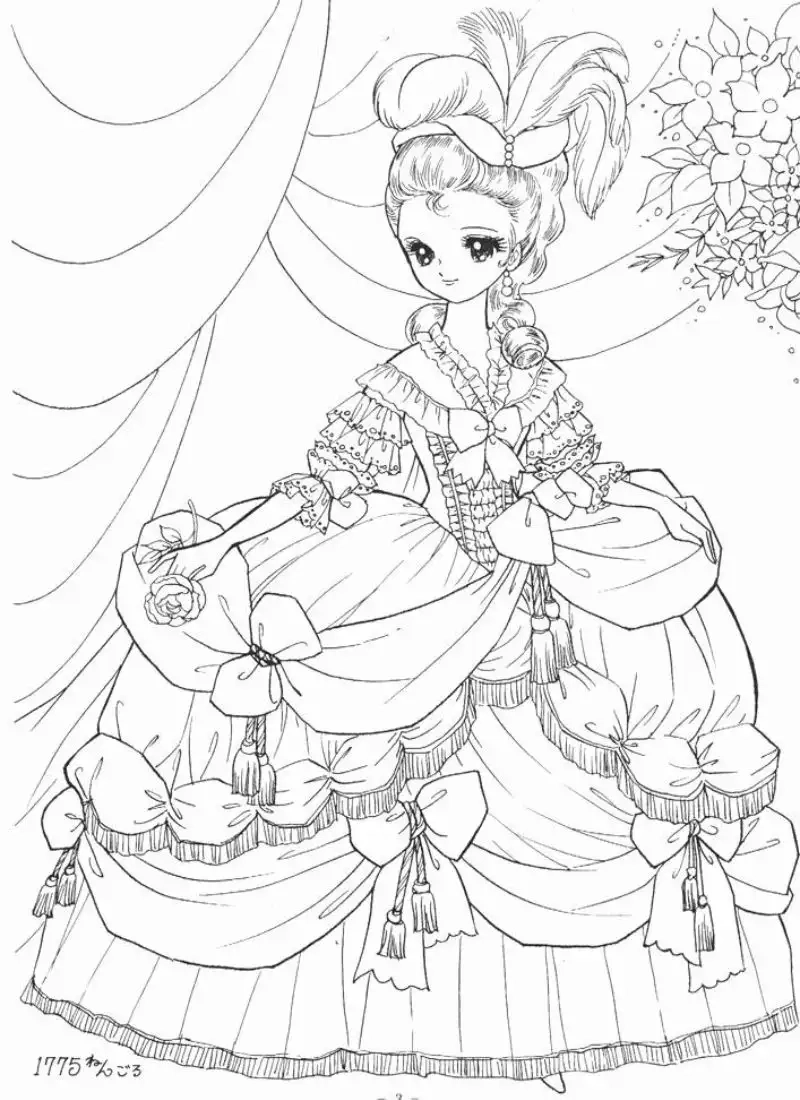 Sưu tầm coloring book tranh tô màu công chúa anime ngầu tuyệt đẹp