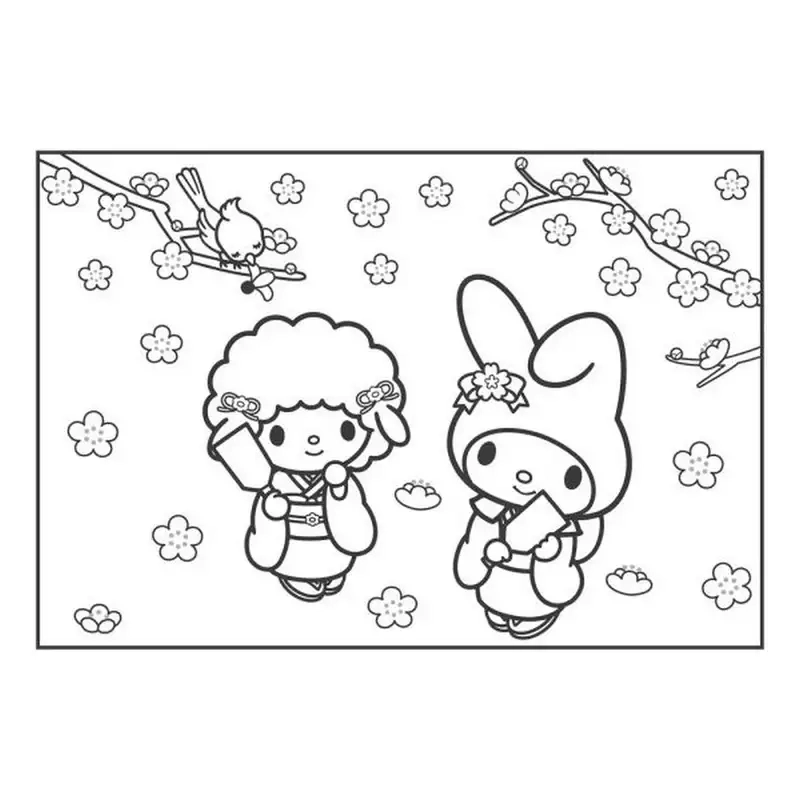 Cinnamorolltranh tô màu kuromi cute cho bé vui học tô màu