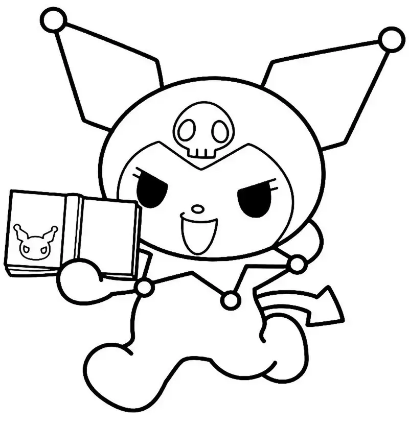 Tranh tô màu kuromi và melody và cinnamoroll vui vẻ thỏa thích
