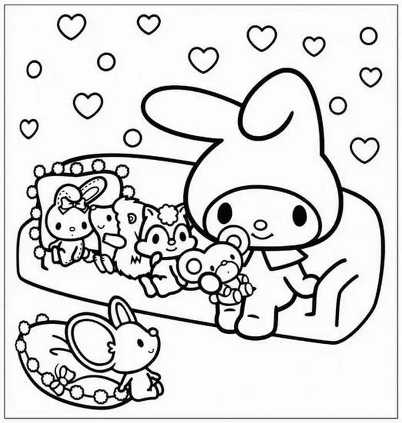 Khám phá tranh tô màu melody và kuromi siêu dễ thương cho bé