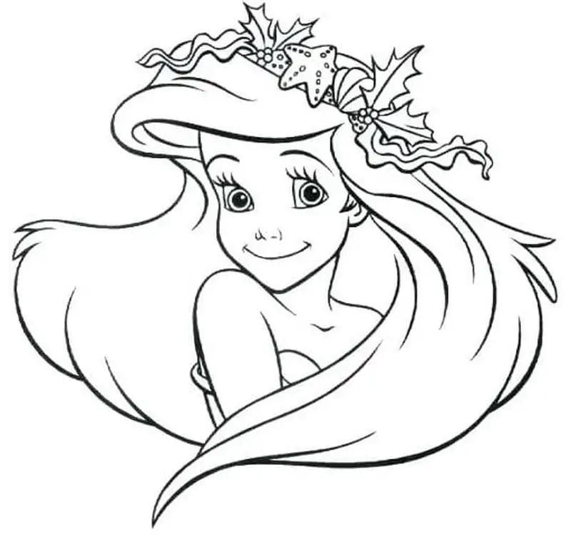 Tranh tô màu nàng tiên cá ariel giúp bé sáng tạo vui vẻ