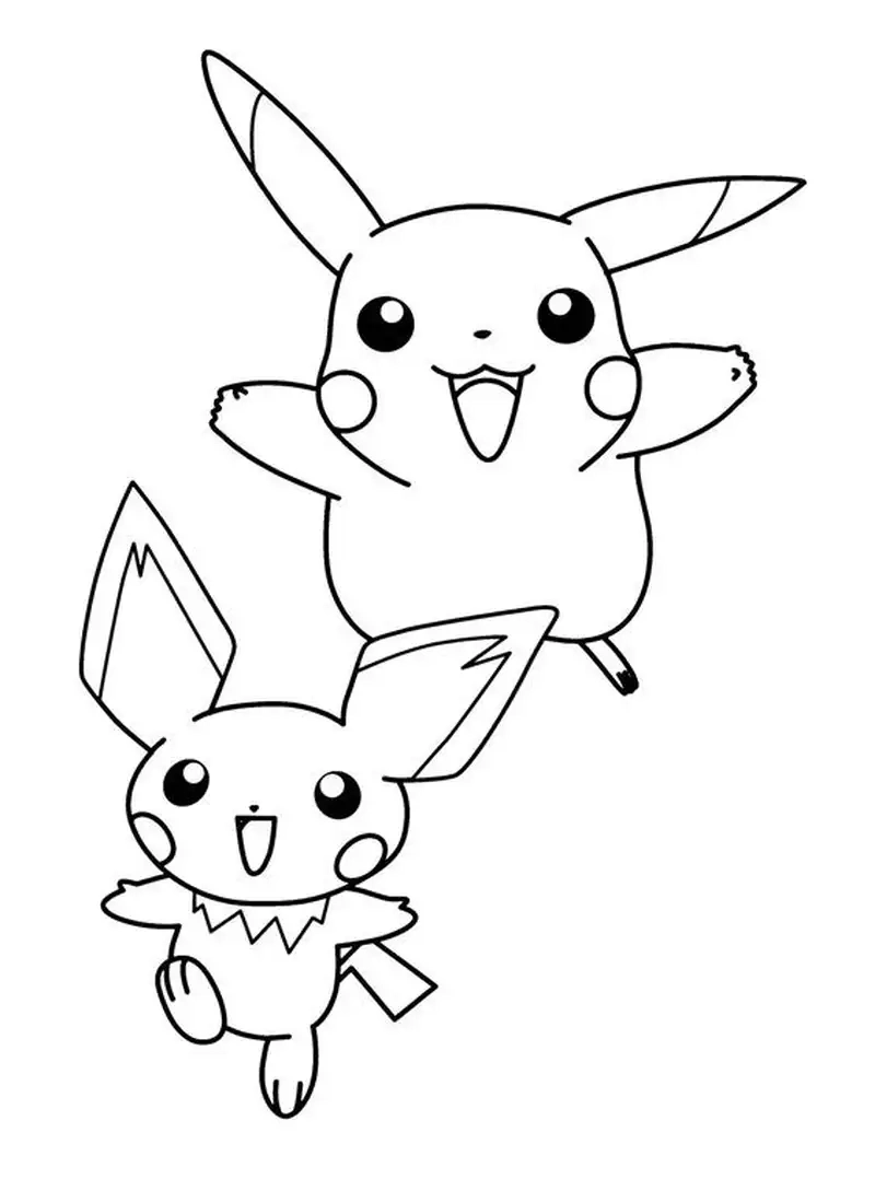 Tranh tô màu cho bé hình pikachu dễ thương vui nhộn