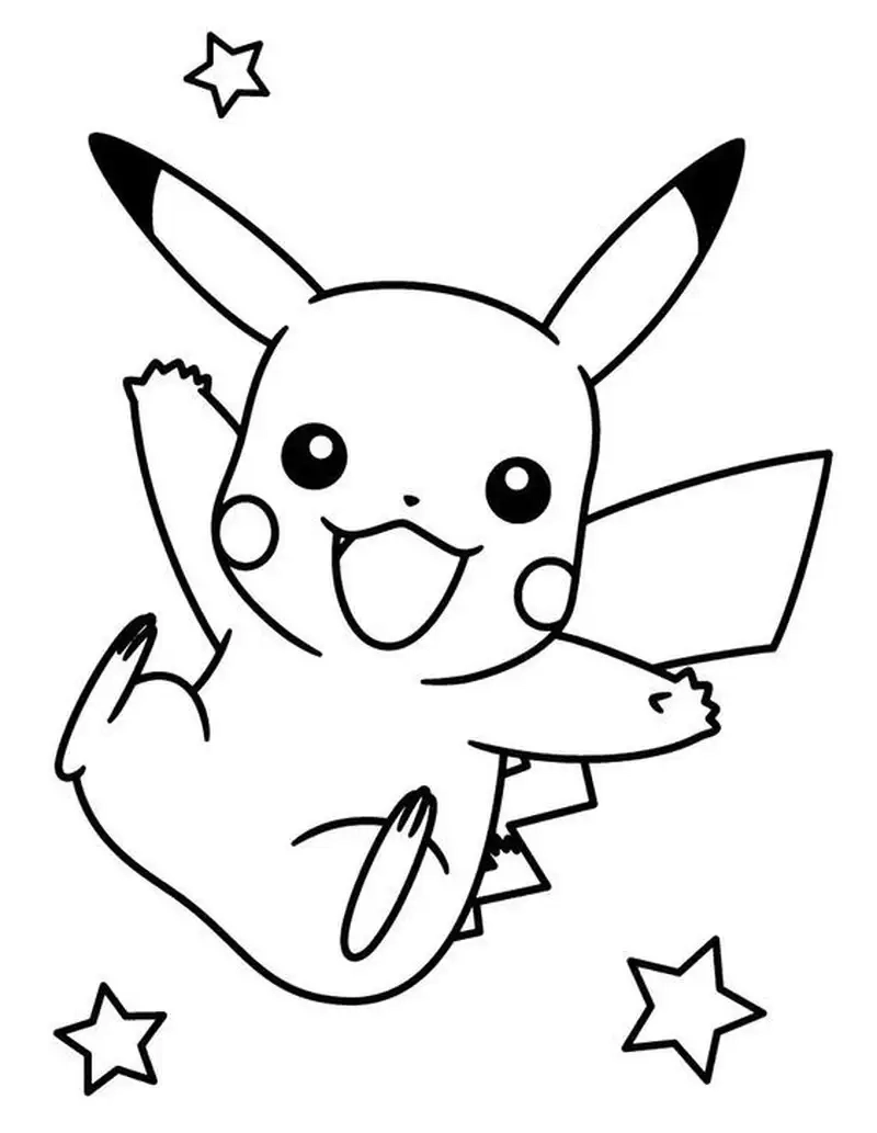 Tranh tô màu pikachu đẹp nhất cho bé tập tô màu