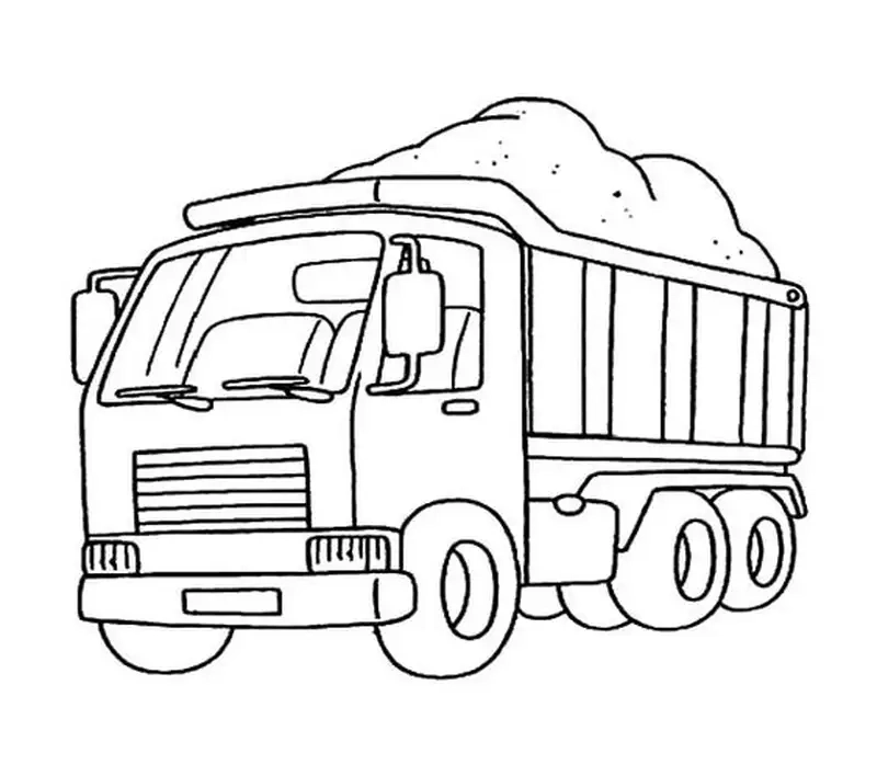 Dễ tô với tranh tô màu xe tải đơn giản cho bé khéo tay