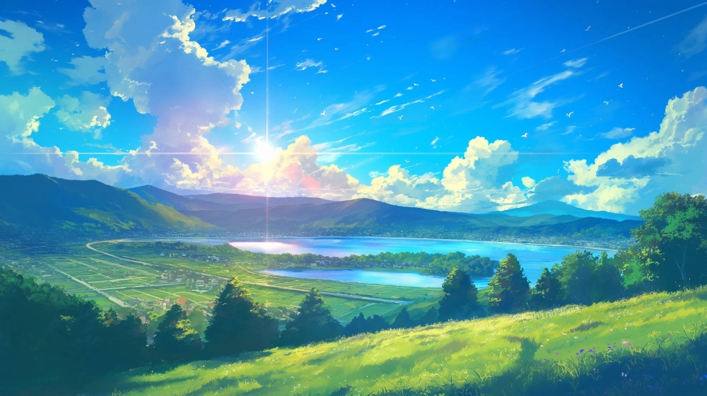 Tạo không gian sống động với hình nền phong cảnh anime
