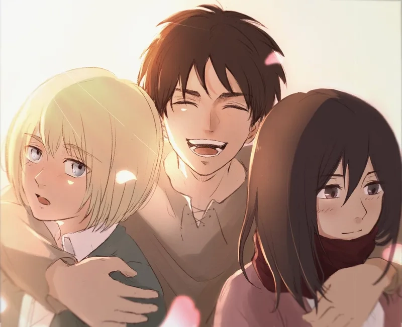 Fan yêu thích mọi khoảnh khắc armin eren mikasa