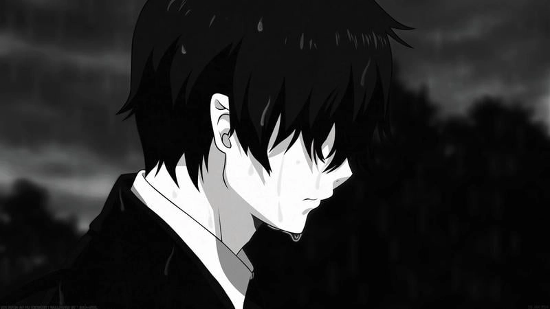 Tận hưởng trắng đen avatar mờ ảo anime nghệ thuật