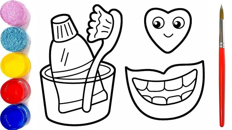 Tranh tô màu bàn chải đánh răng là như thế nào
