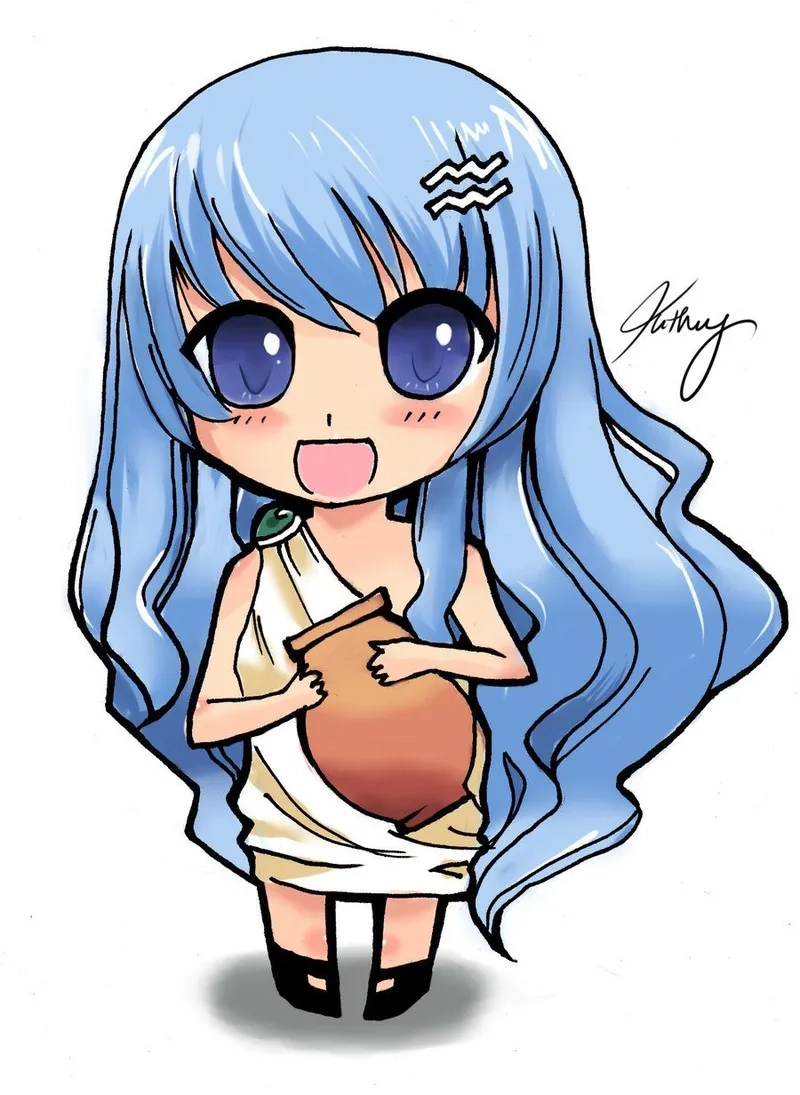 Tổng hợp hình ảnh cung bảo bình nữ chibi đáng yêu nhất năm