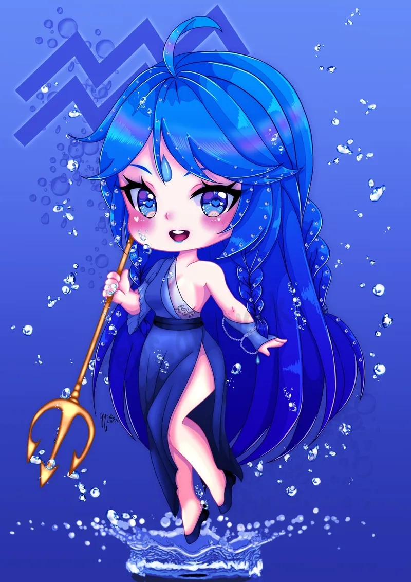 Kho tàng hình ảnh chibi cung bảo bình siêu cute cho bạn sưu tầm