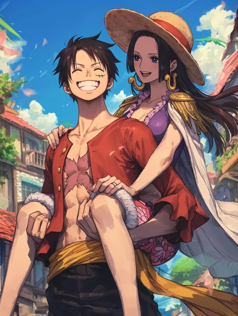 Khoảnh khắc ngọt ngào của boa hancock luffy trong One Piece