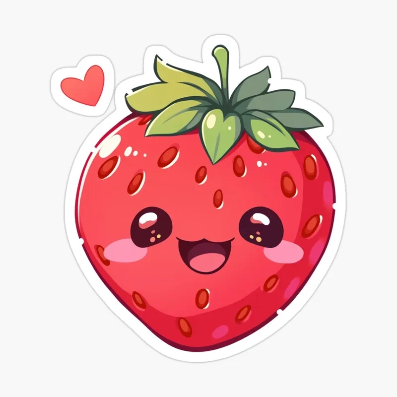 Bộ ảnh quả dâu chibi ngọt ngào cho mùa hè thêm tươi mát