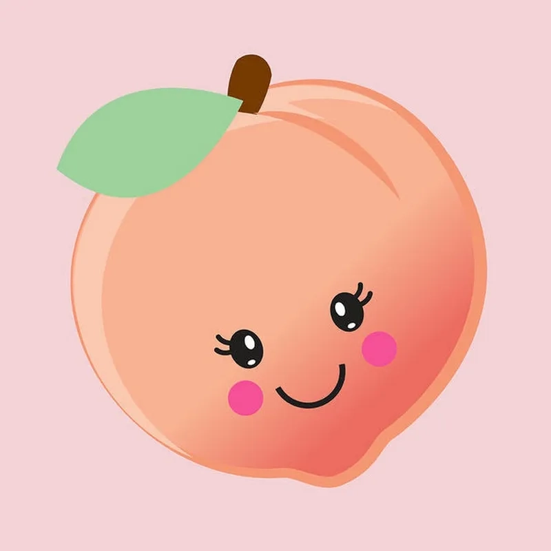 Tải ngay hình quả đào chibi ngộ nghĩnh để trang trí góc học tập