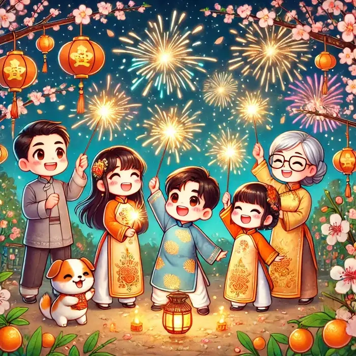 Ngập tràn sự dễ thương với bộ ảnh tết chibi cute lung linh sắc xuân
