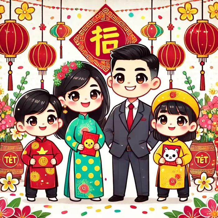Hãy cùng trang trí ngày lễ hội bằng hình chibi tết đầy sinh động