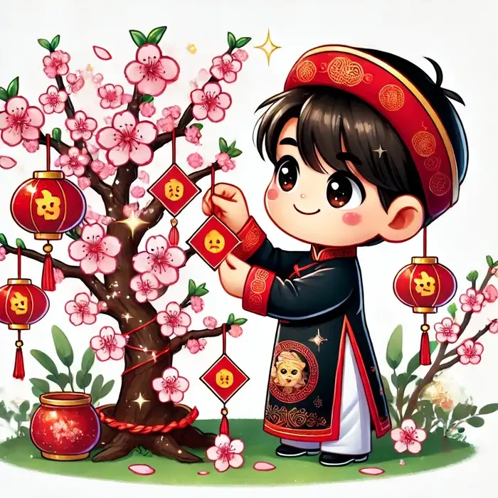 Tạo phong cách cá nhân bằng hình tết chibi cute đậm chất dễ thương