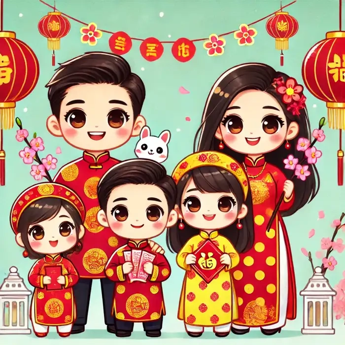 Thêm chút ngọt ngào ngày đầu năm bằng ảnh tết chibi cực chất