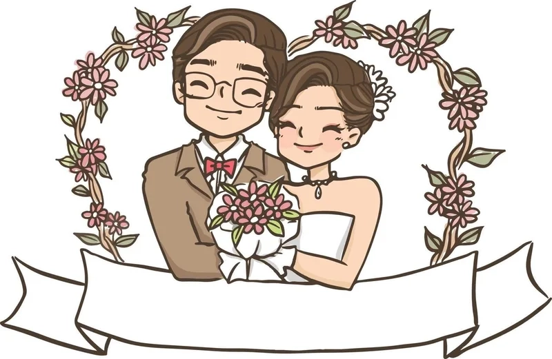 Không thể bỏ lỡ hình cô dâu chú rể đẹp chibi ngọt ngào tình cảm