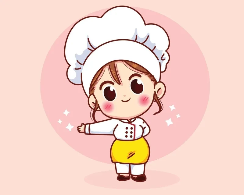 Cảm hứng nấu ăn khởi nguồn từ hình chibi đầu bếp nữ dễ thương