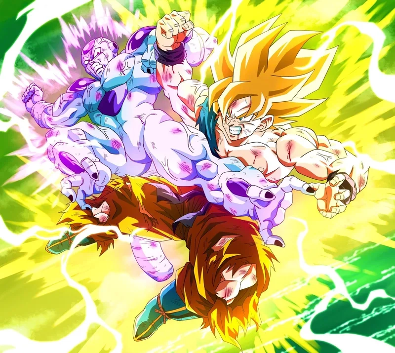 Khi Goku đối đầu phiên bản vàng tối thượng goku vs golden frieza